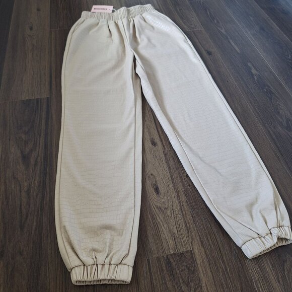 NWT Missguided Faux Leather Reptile Elastic Waist Joggers Size S/M Fall Athleisu - Picture 4 of 8